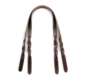 Shoulder Bag Straps: 24.8" Genuine Leather Braid Style (2 Straps)