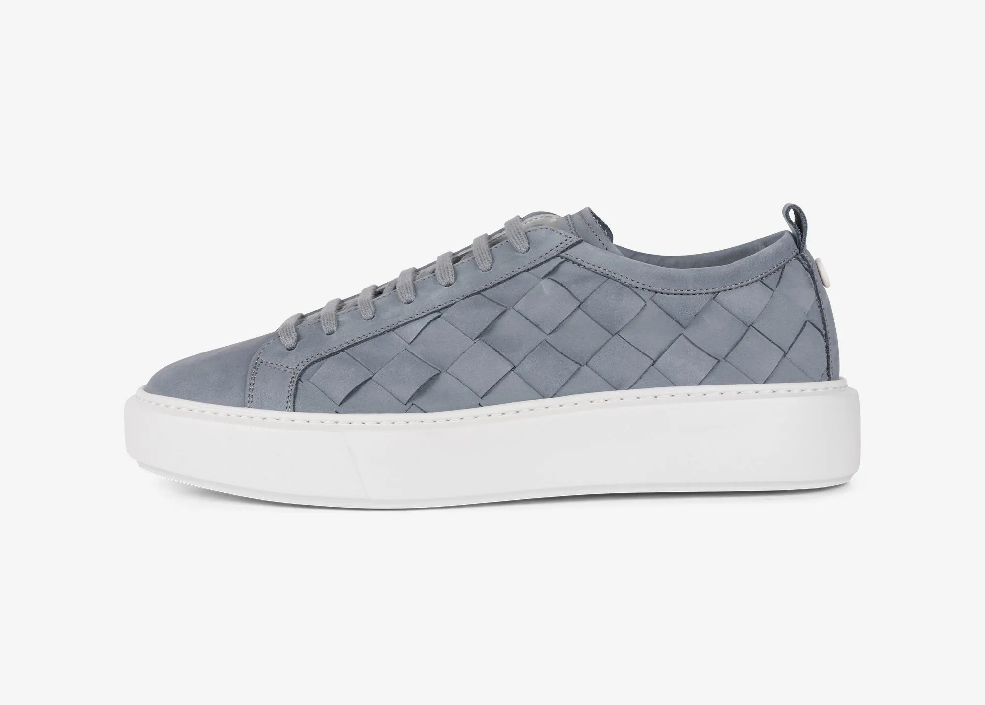 Sneaker in suede intrecciato grigio