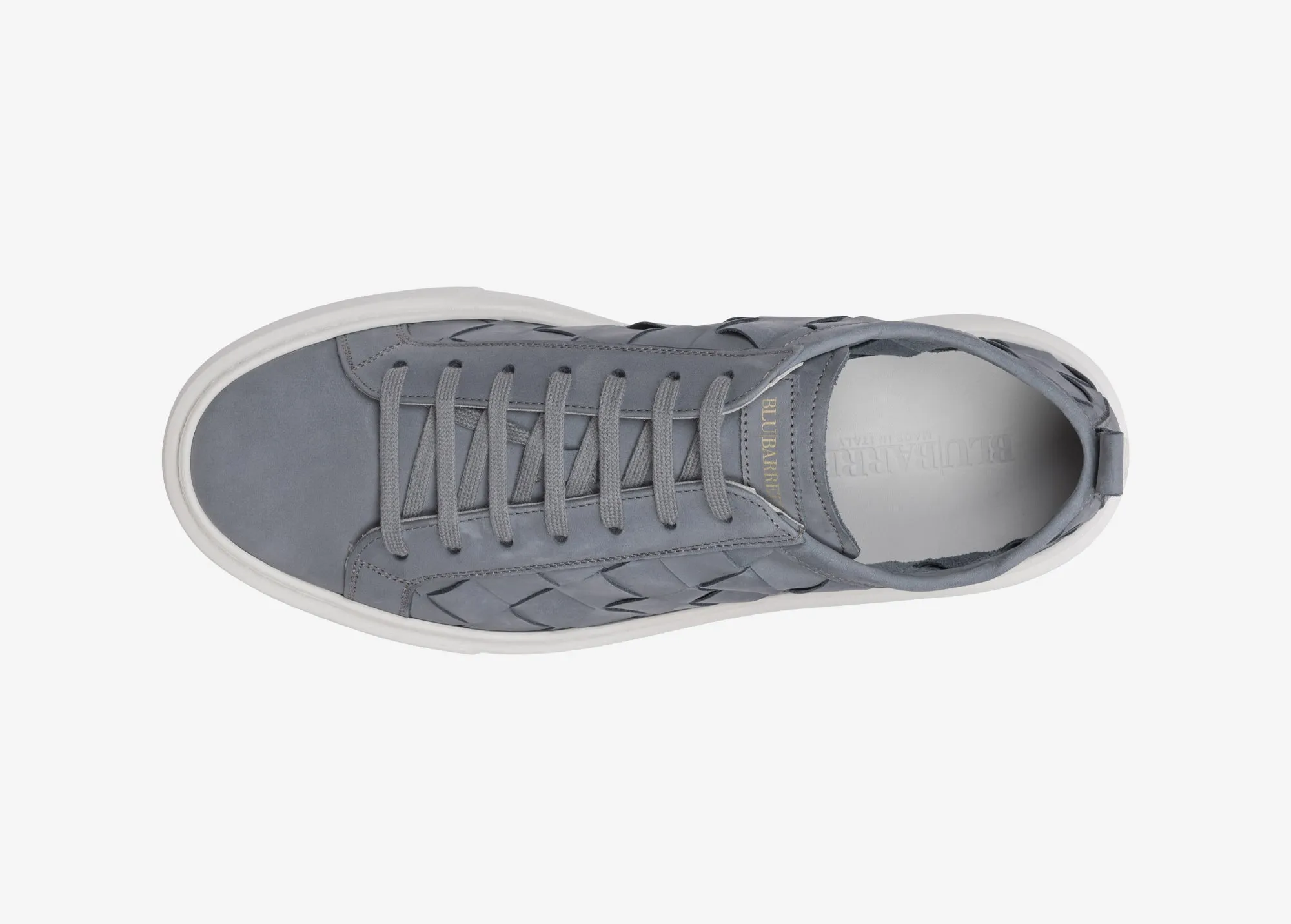 Sneaker in suede intrecciato grigio