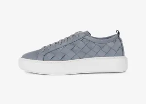 Sneaker in suede intrecciato grigio