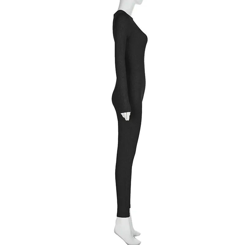Solid Long Sleeve Jumpsuit