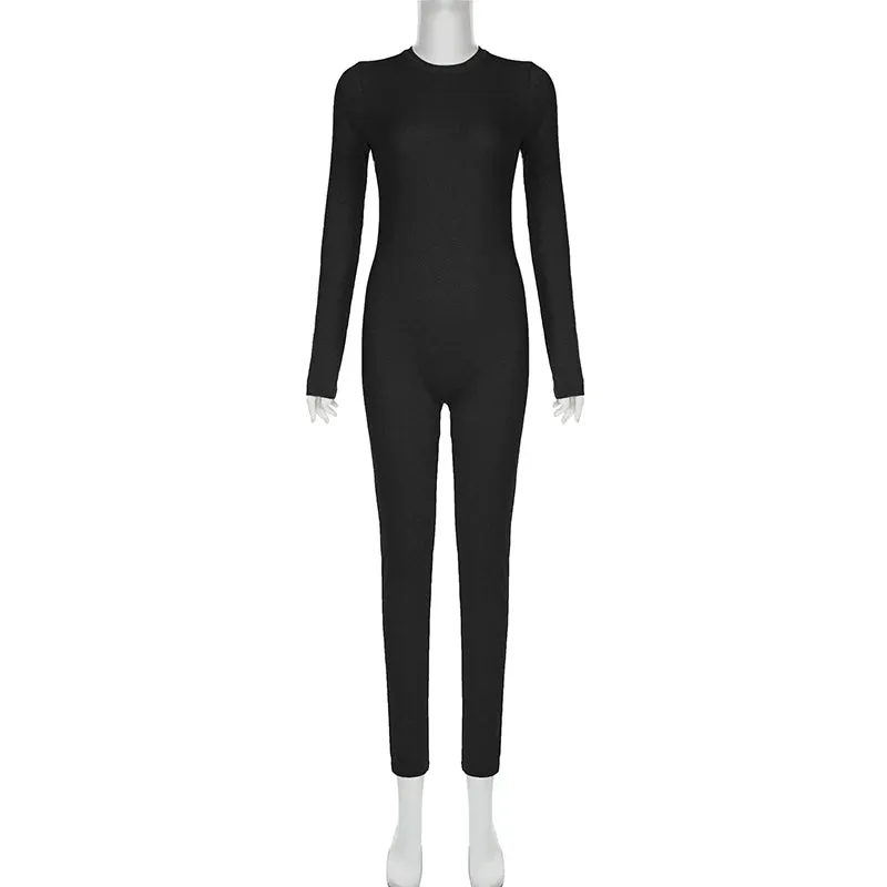 Solid Long Sleeve Jumpsuit