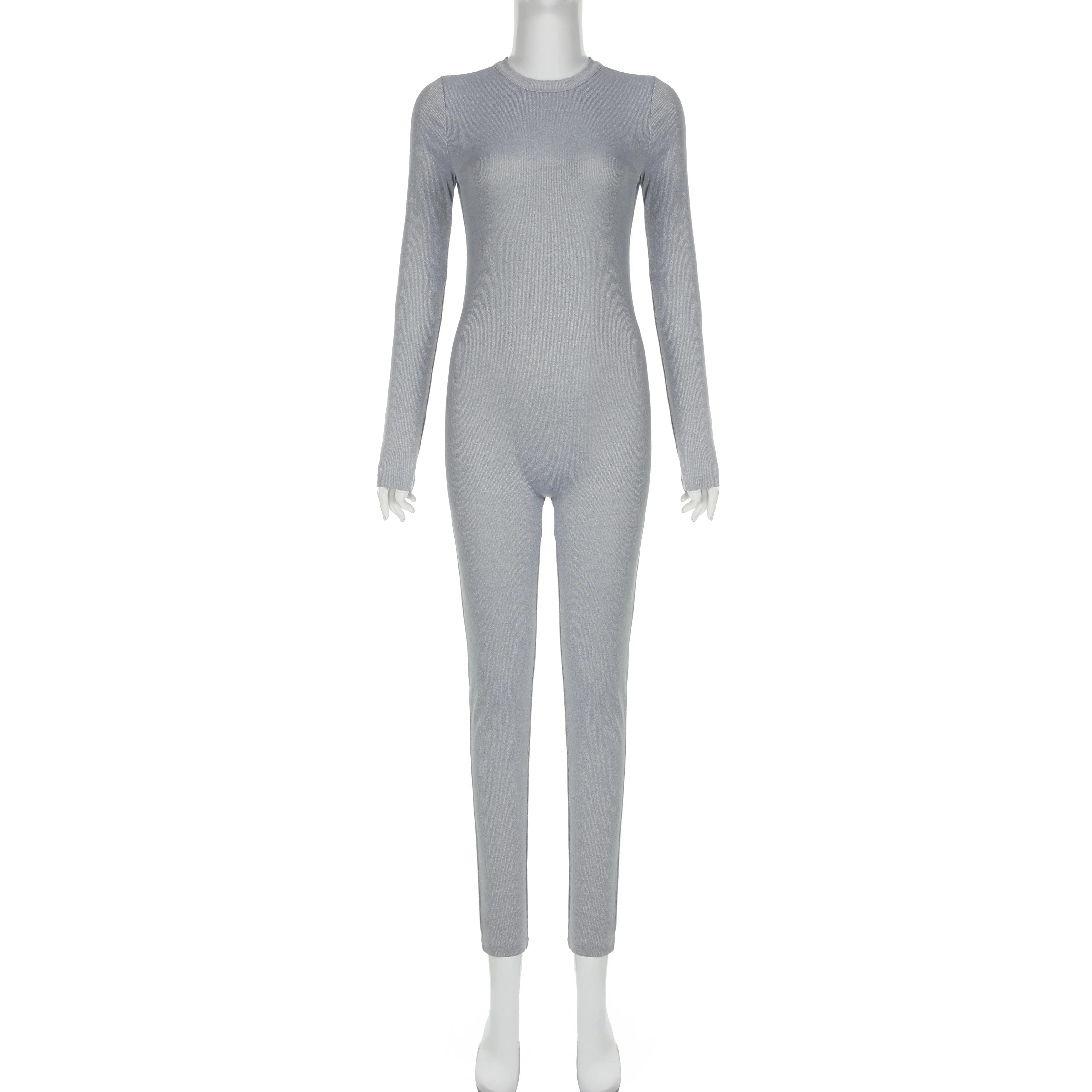 Solid Long Sleeve Jumpsuit