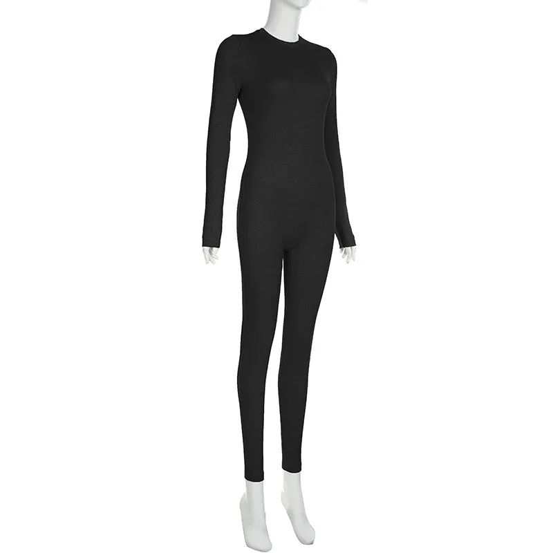Solid Long Sleeve Jumpsuit