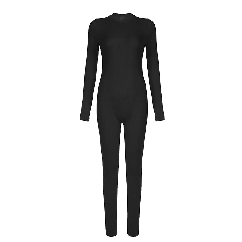 Solid Long Sleeve Jumpsuit