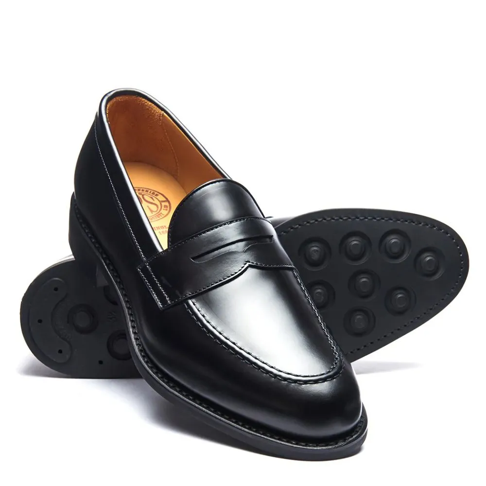 Solovair Penny Loafer in Black Hi-Shine