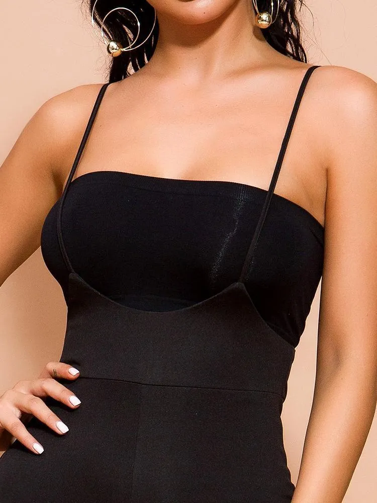 Stylish Black Tight Strap Jumpsuit