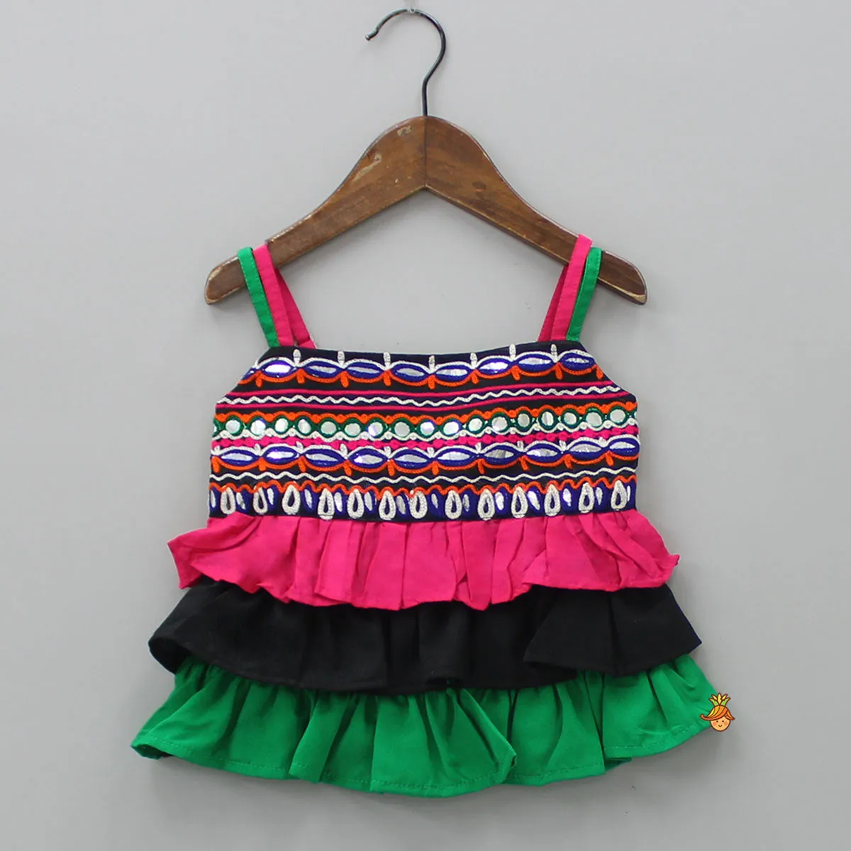Stylish Frilly Abhla Work Top With Palazzo