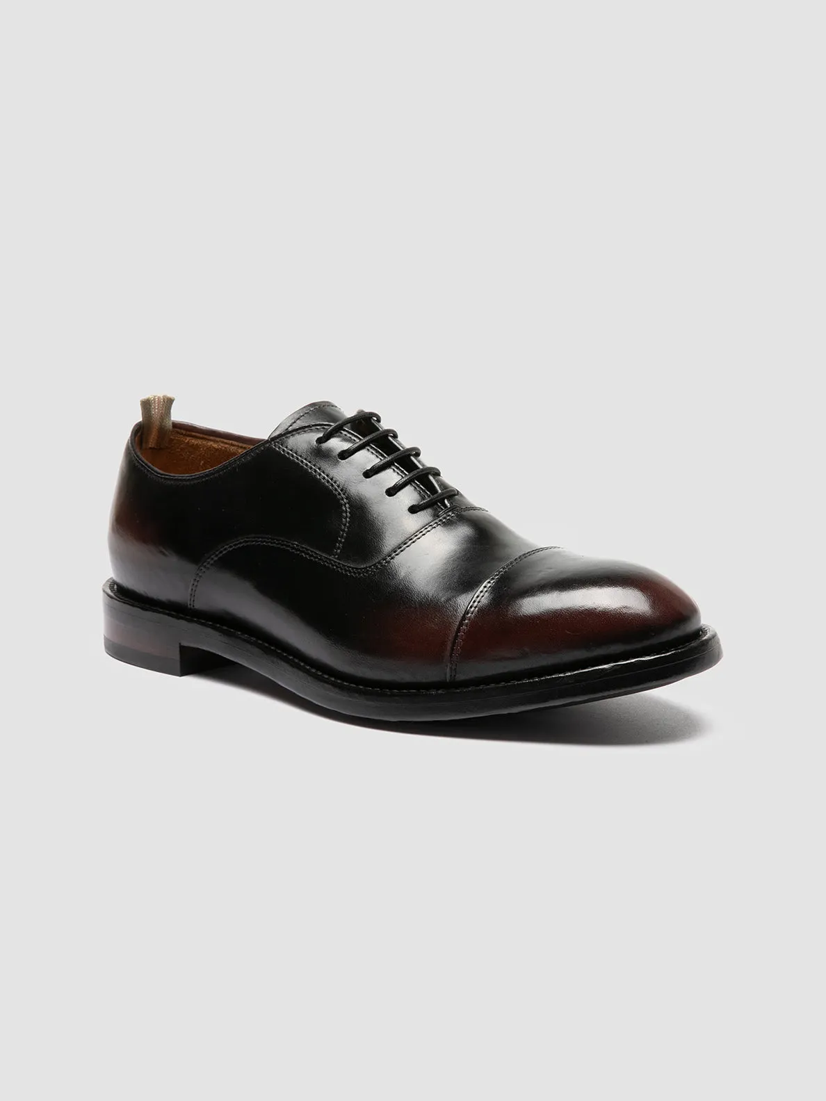 TEMPLE 001 - Burgundy Leather Oxford Shoes