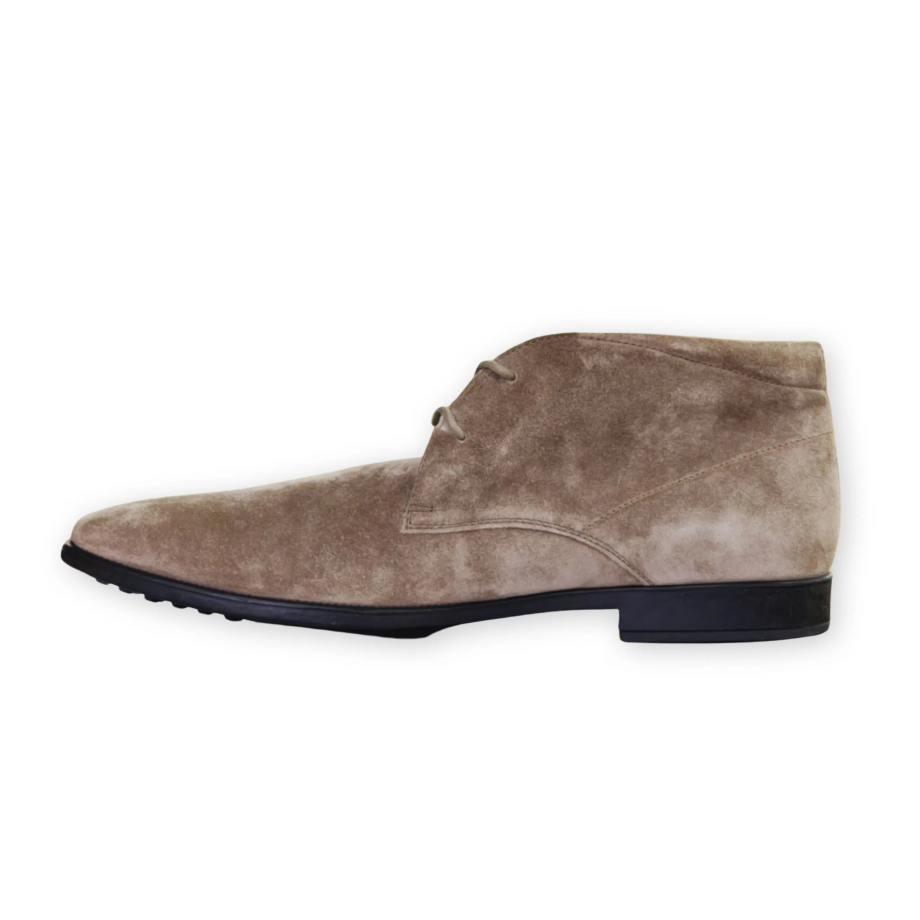 Tod's Men's Tan Suede Elegant Lace Up Leather Lining Rubber Sole Ankle Boots
