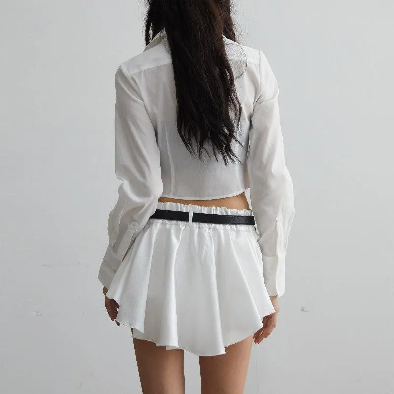 White Ruffled Short Skirt – Flouncy Design