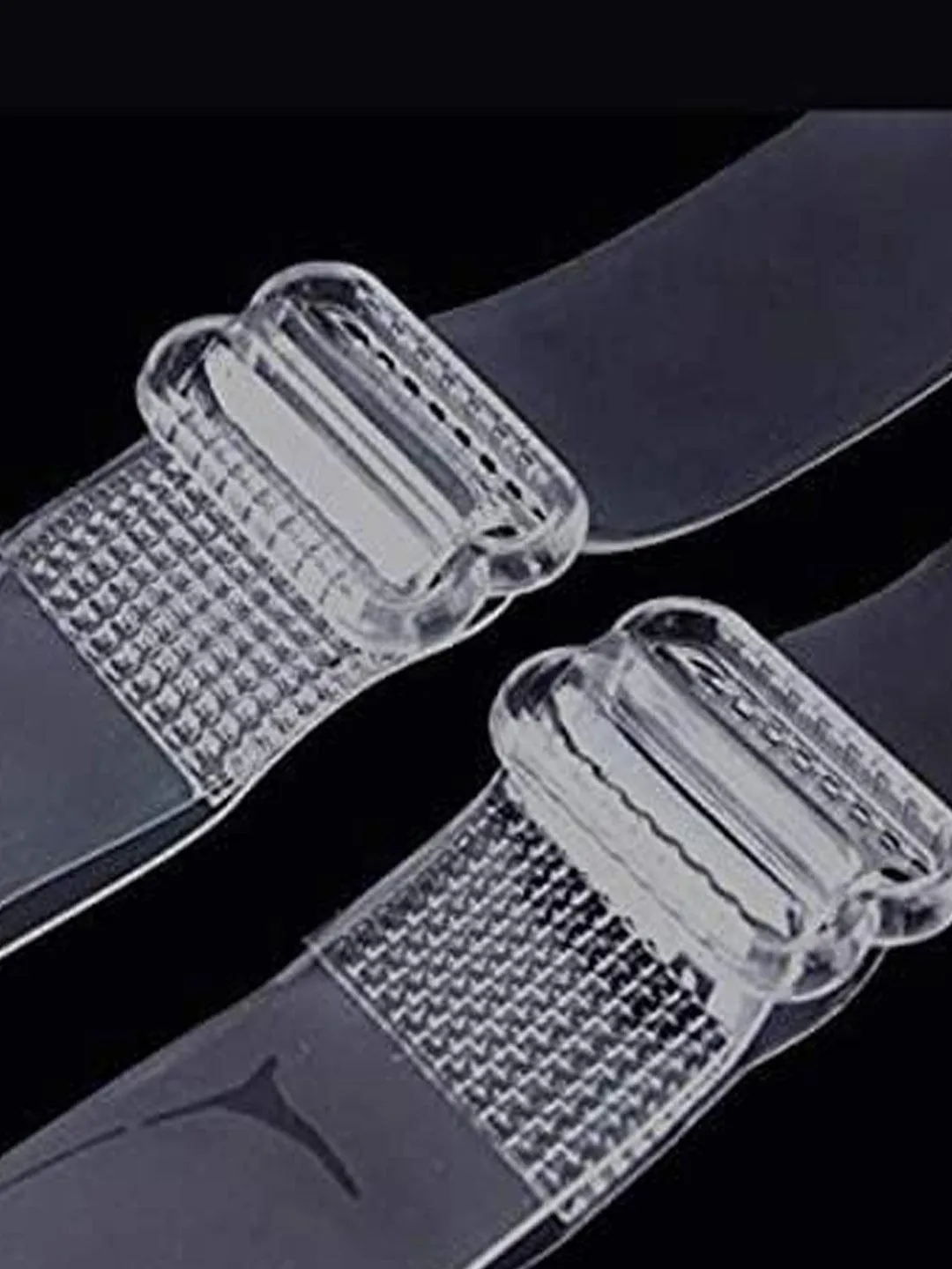Women Detachable Transparent Straps Bra Plastic Metal Free-Size 2-Pairs