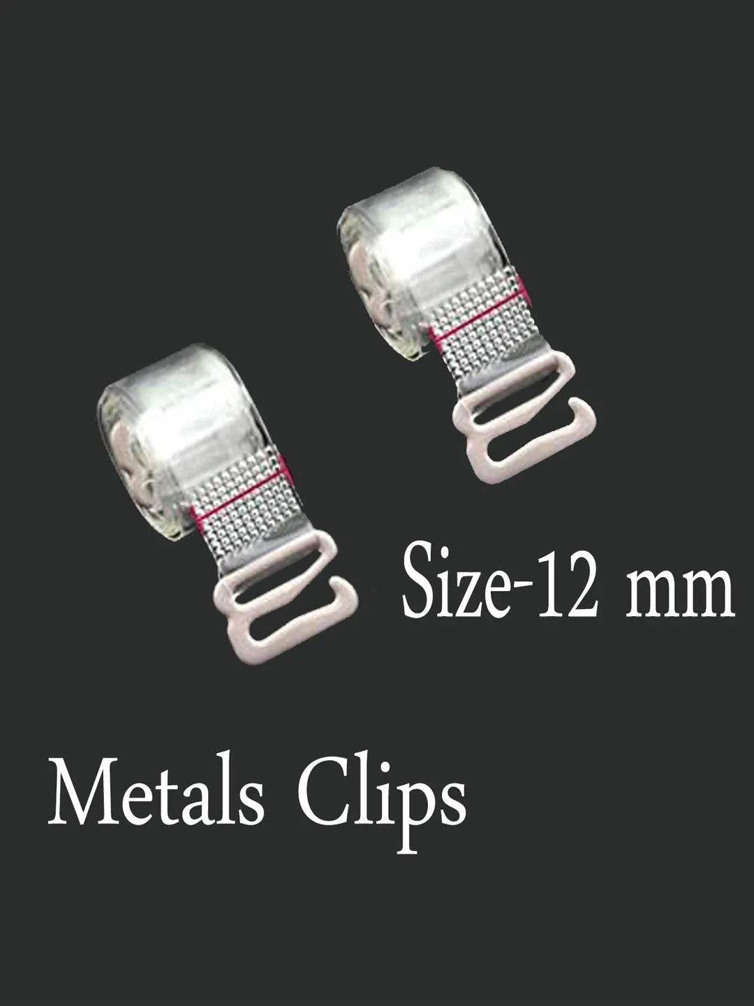 Women Detachable Transparent Straps Bra Plastic Metal Free-Size 2-Pairs