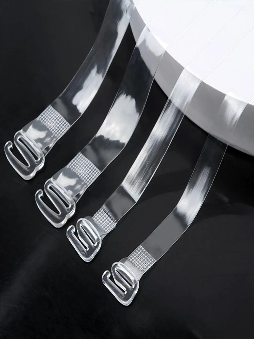Women Detachable Transparent Straps Bra Plastic Metal Free-Size 2-Pairs
