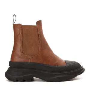 Women Double Layer Chelsea Boots - Brown
