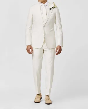 Zignone Off White S100 Merino Wool Faille