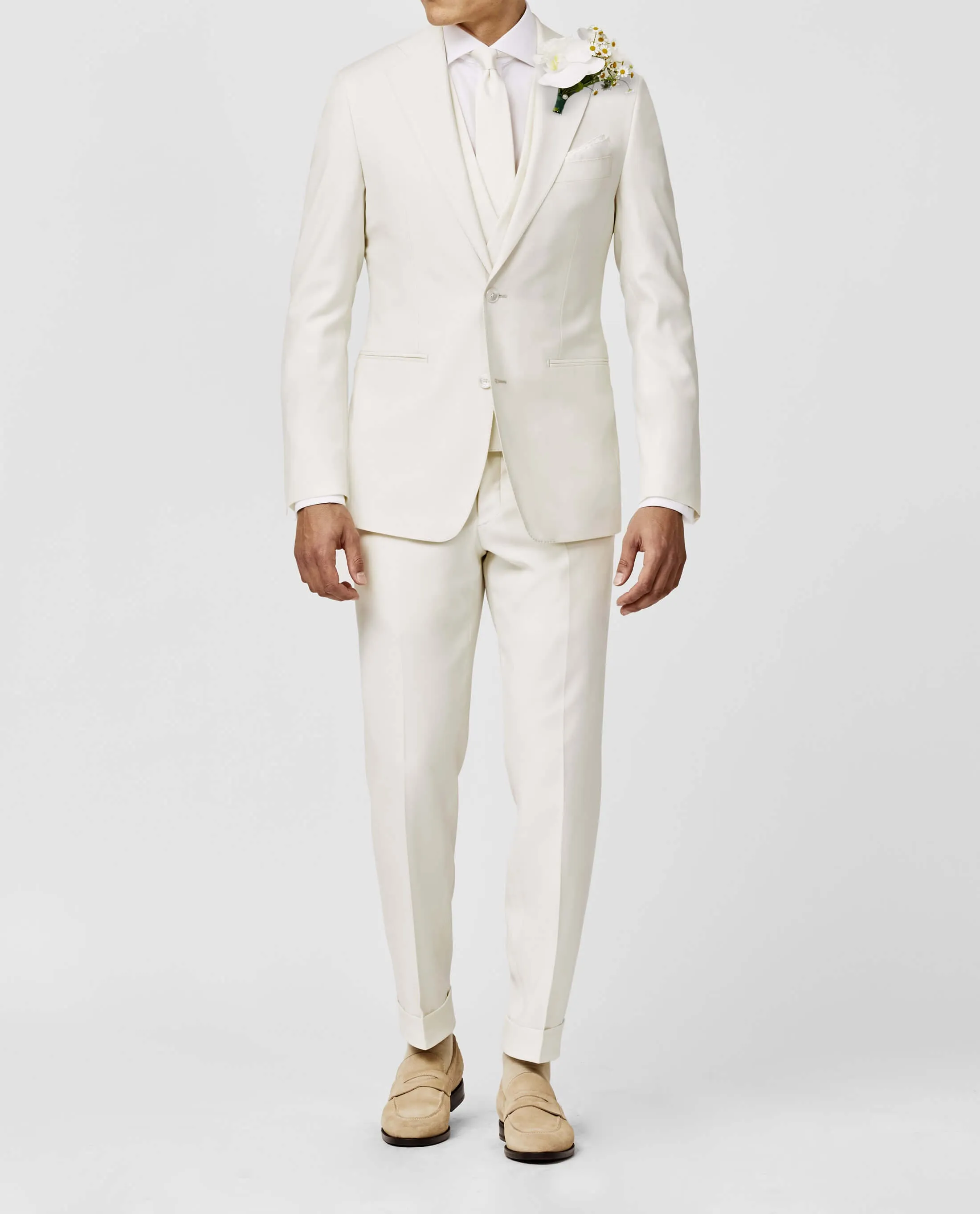 Zignone Off White S100 Merino Wool Faille